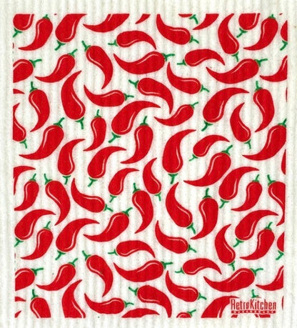 RetroKitchen Sponge Cloth - Chillies
