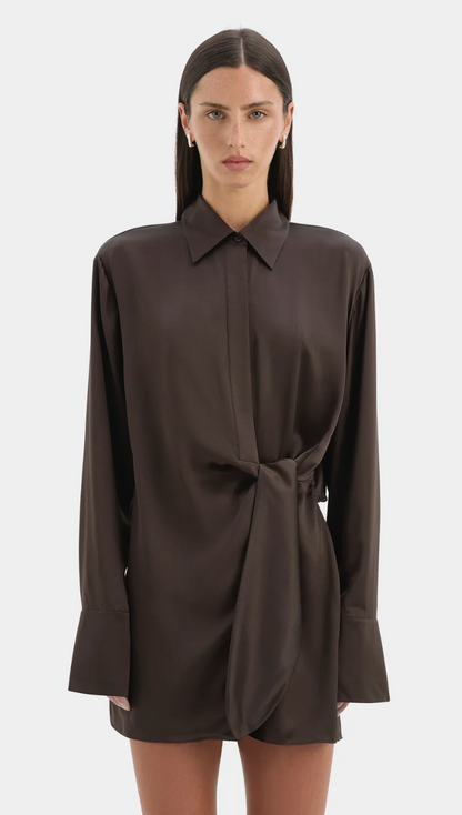 SIR Sorrento Shirt Dress - Chocolate