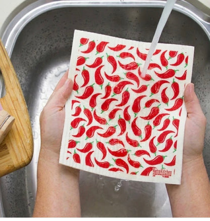 RetroKitchen Sponge Cloth - Chillies