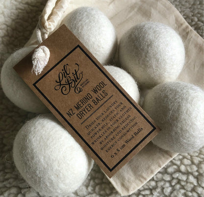 Lil’ Bit - 100% NZ Merino Wool Dryer Balls (6 pack)