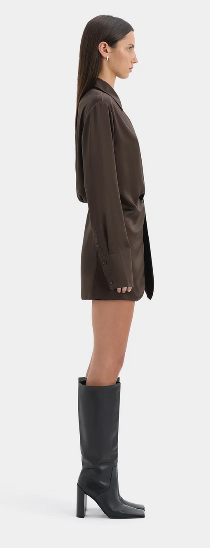SIR Sorrento Shirt Dress - Chocolate
