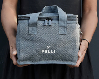 PELLI - Square Lunch Bag - Charcoal Grey