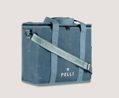 PELLI - Waxed Canvas Medium Cooler Bag - Dusty Blue