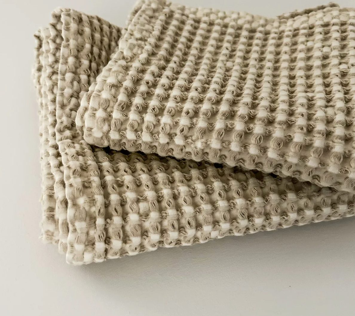 Organic Cotton Rustic Waffle Tea Towel - Natural