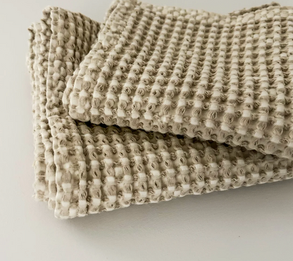 Organic Cotton Rustic Waffle Tea Towel - Natural