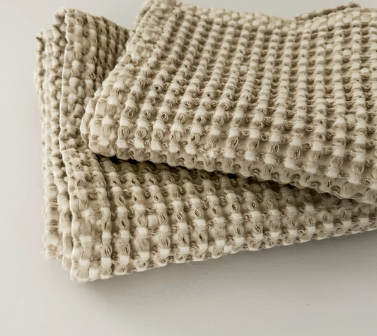 Organic Cotton Rustic Waffle Tea Towel - Natural