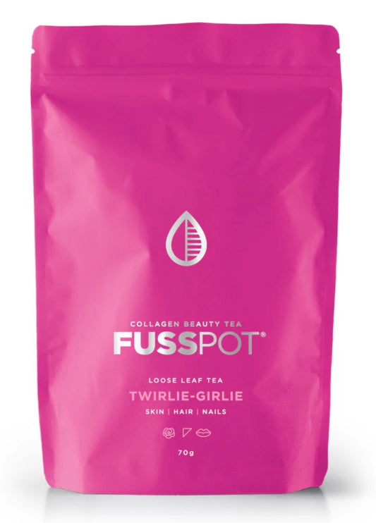 FUSSPOT Twirlie-Girlie Collagen Tea - Sweet Pink Herbal Loose Leaf