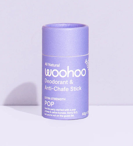 WOOHOO Natural Deodorant & Anti Chafe Stick - ‘Pop’